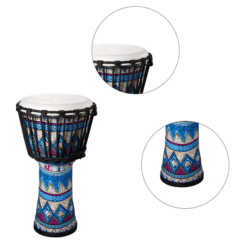Goatskin Drumhead African Drum Colorful Art Patterns 8inch Hand Drum Congo Drum Great Gift for Beginners Adults and Kids