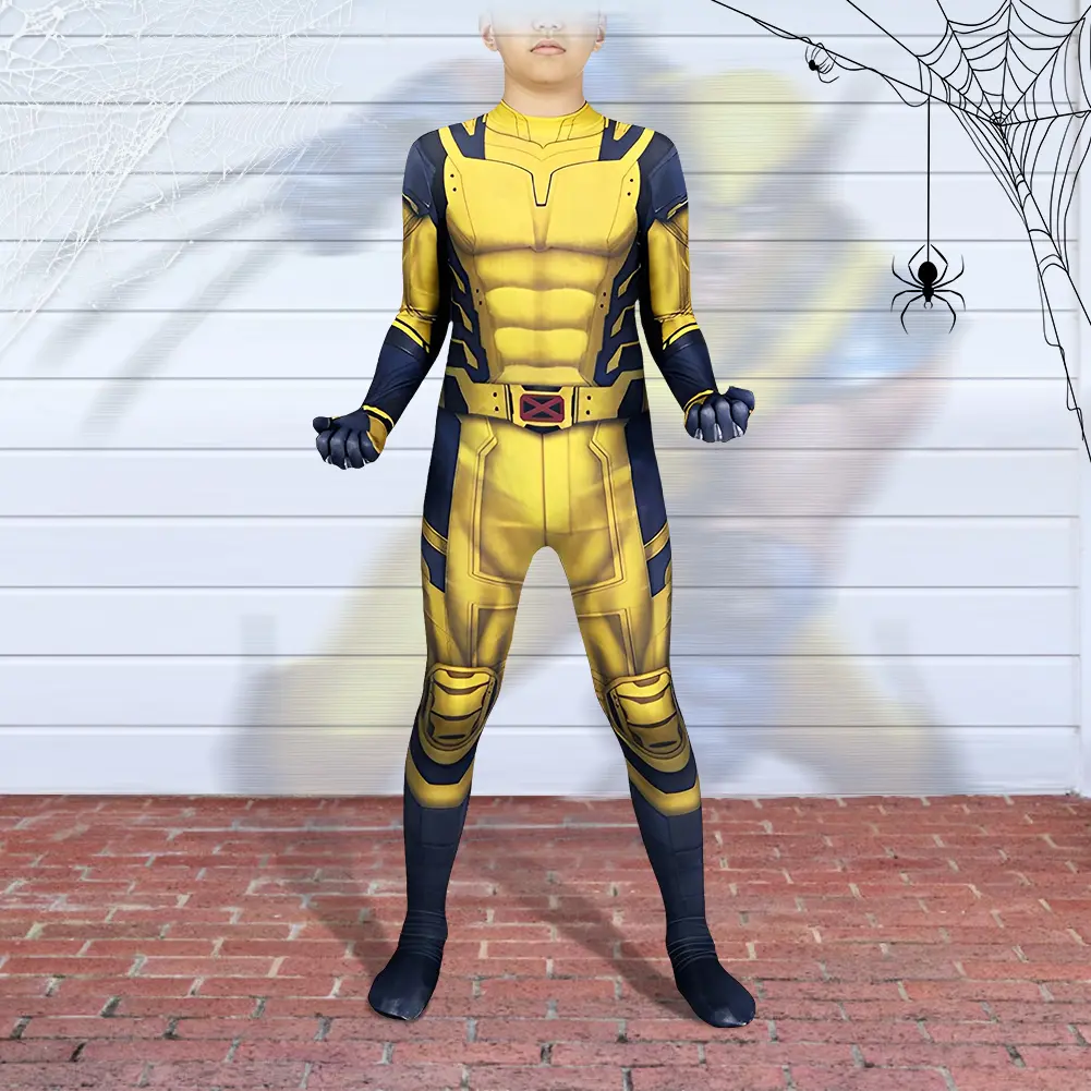 Superhero Cosplay Costume 3D Superhero Cosplay Bodysuit Wolverine Cosplay Costume for Halloween Man Outfit