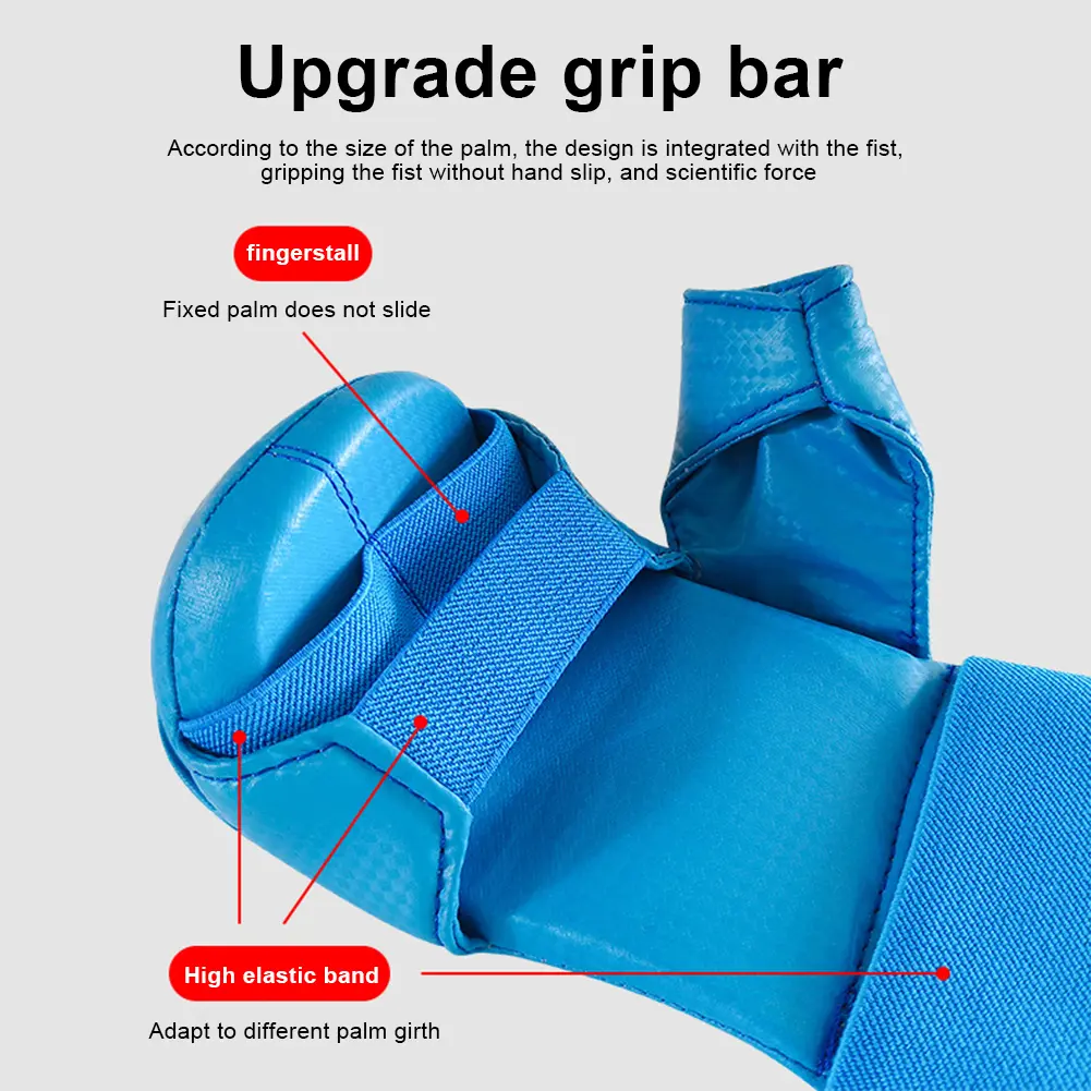PU Leather Karate Gloves Taekwondo Protector Pads Thickened Karate Sparring Mitts Gloves Non Slip Ergonomic for Adults Kids