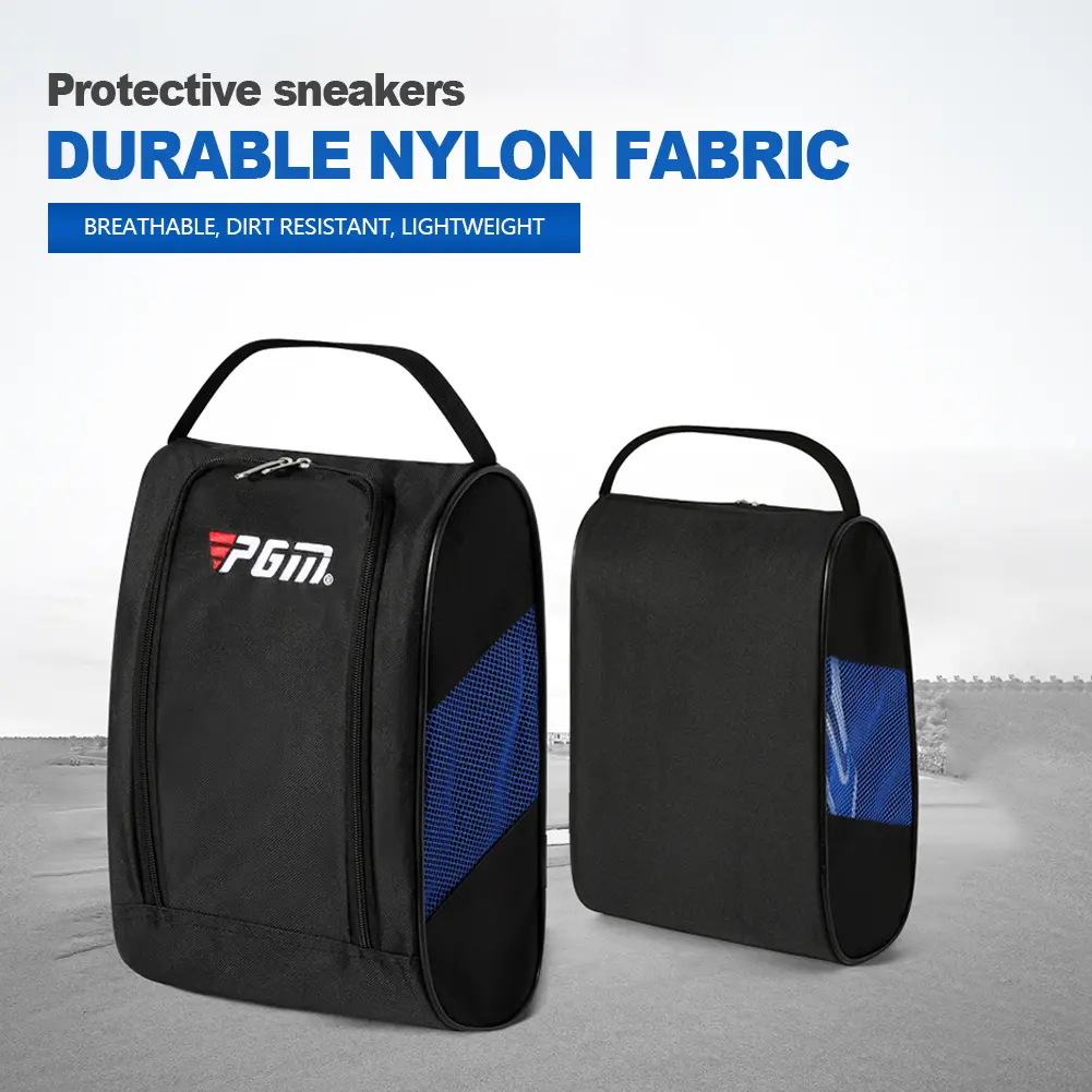 Unisex Golf Shoe Carrier Bags Portable Nylon Travel Shoes Carrier Bags with Zipper Hand-Held Ultra-light Sports Accessories