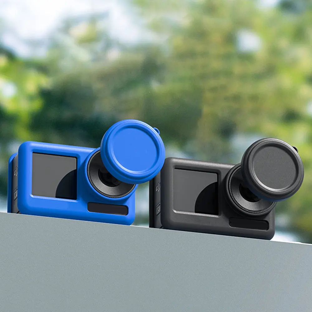 Silicone Camcorder Housing Case with Neck RopeFull Protective Frame Case Anti-Scratch for DJI Action 3 4 Camera Accessories