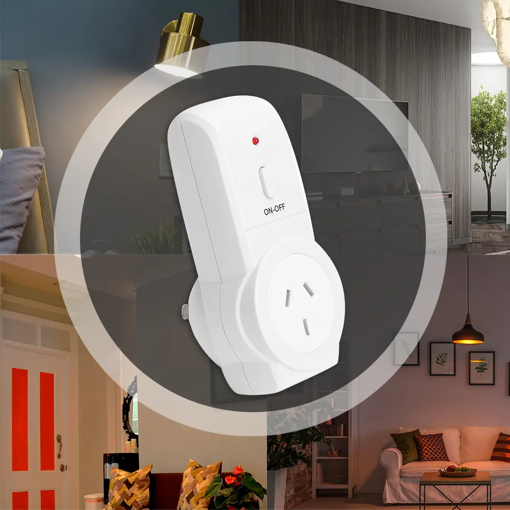 433.92MHz Wireless Remote Control 240V 50Hz Wireless Remote Control Socket On/Off AU Plug Socket Portable for Home Kitchen