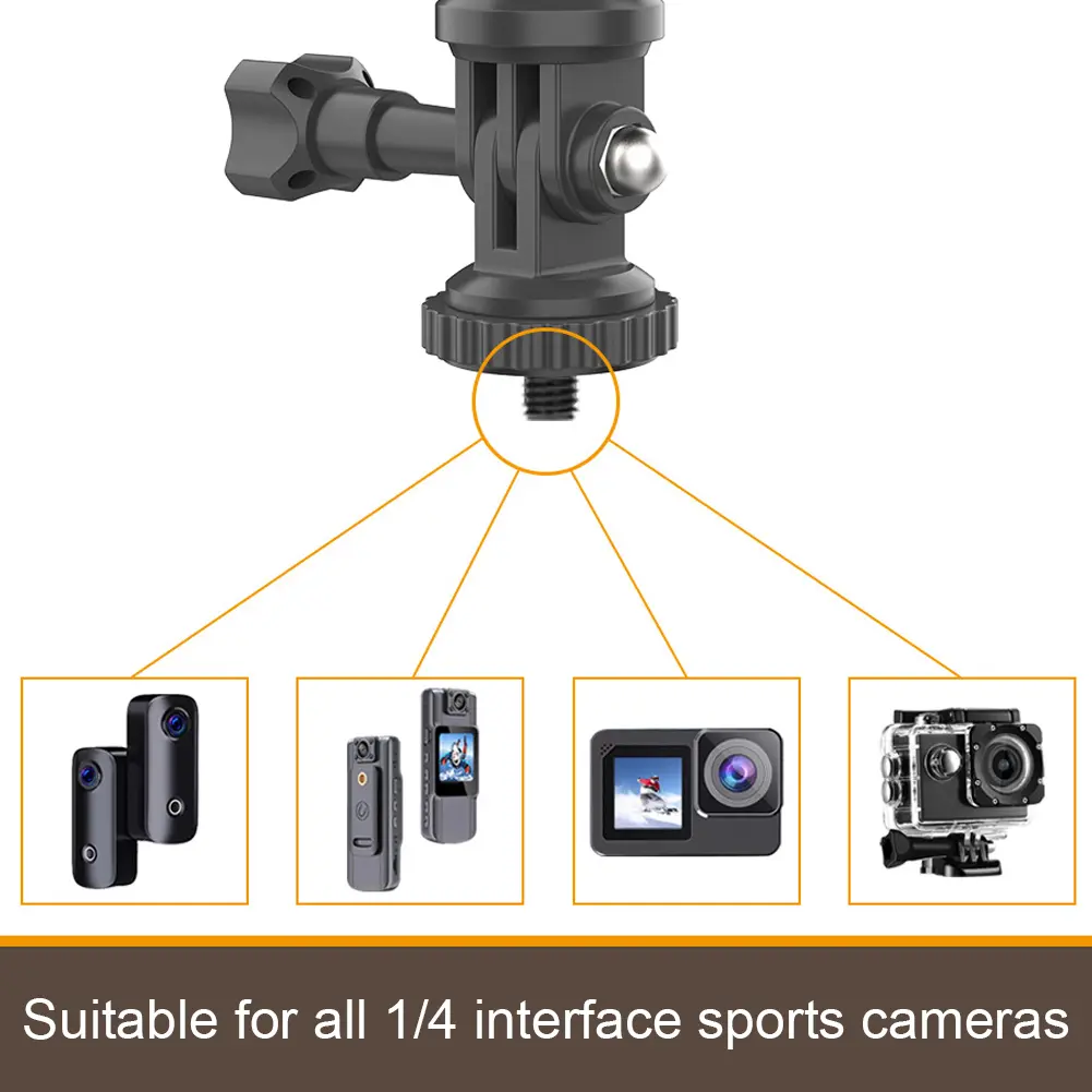 Action Camera Dash Cam Phone Car Mount 1/4 Inch Camera Car Suction Mount 360 Adjustable for Gopro Insta360 DSLR Action Camera