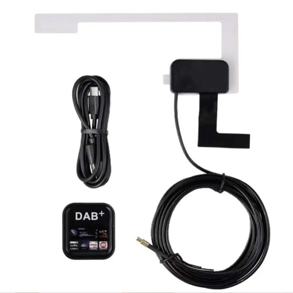 Car Radio DAB+ Amplified Antenna Adapter DAB+ Radio Receiver Car Portable Digital Radio Receiver Adapter for Android Navigator