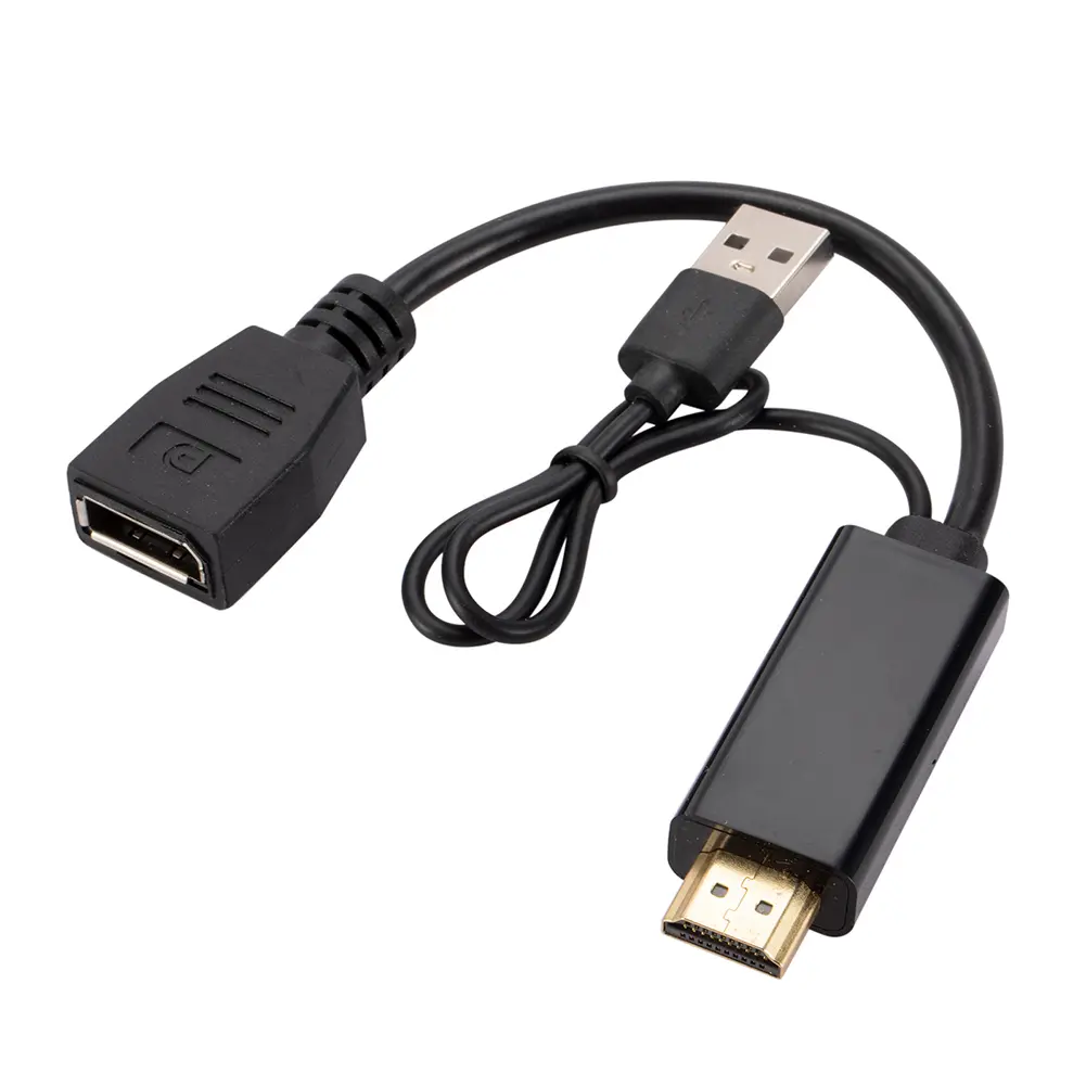HDMI-Compatible To DisplayPort Cable 4K@60Hz 2K@120Hz with USB Power Cable HDMI-Compatible To Display Port Cord for PS5 PS4 Pro