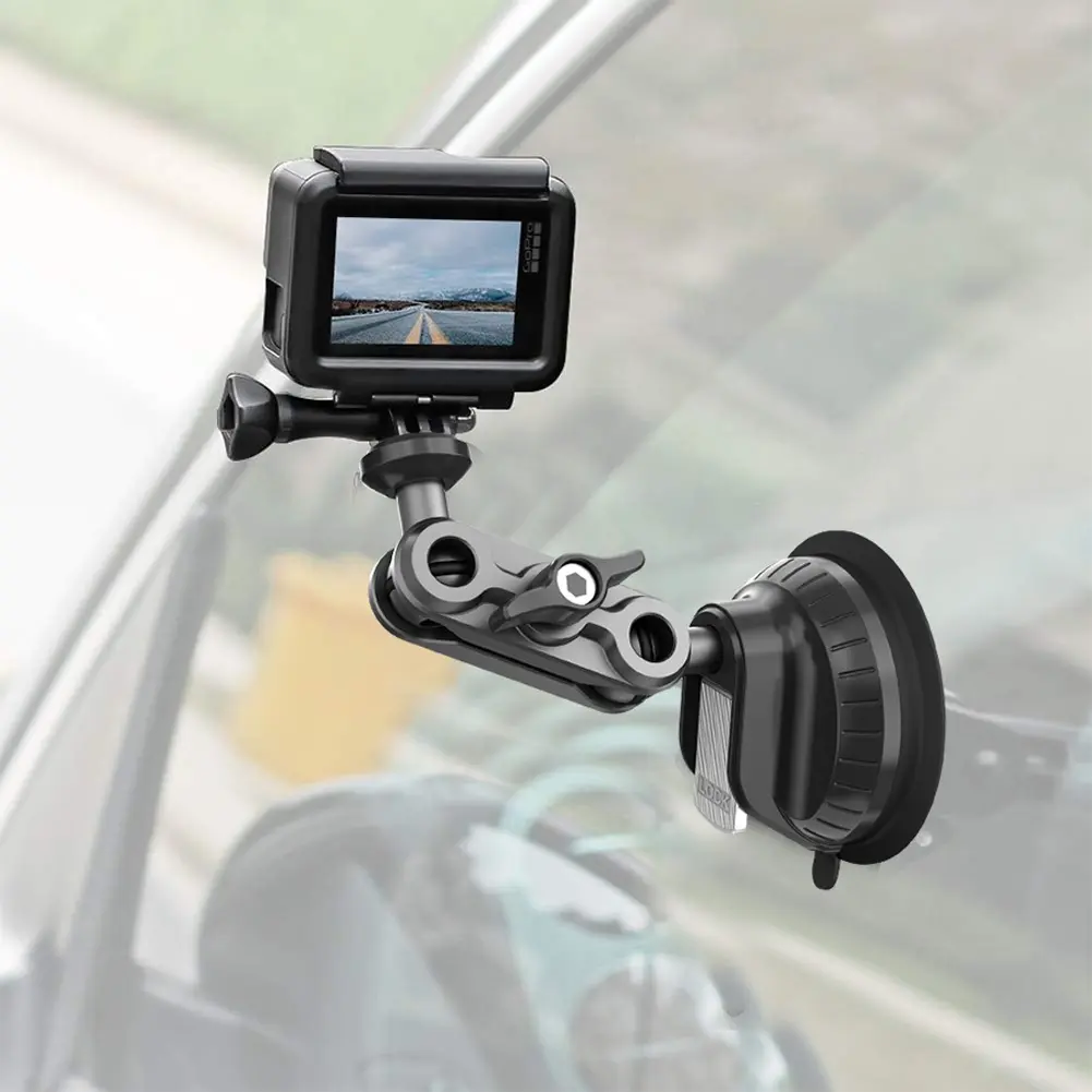 Action Camera Dash Cam Phone Car Mount 1/4 Inch Camera Car Suction Mount 360 Adjustable for Gopro Insta360 DSLR Action Camera