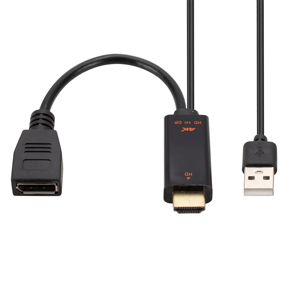 HDMI-Compatible To DisplayPort Cable 4K@60Hz 2K@120Hz with USB Power Cable HDMI-Compatible To Display Port Cord for PS5 PS4 Pro