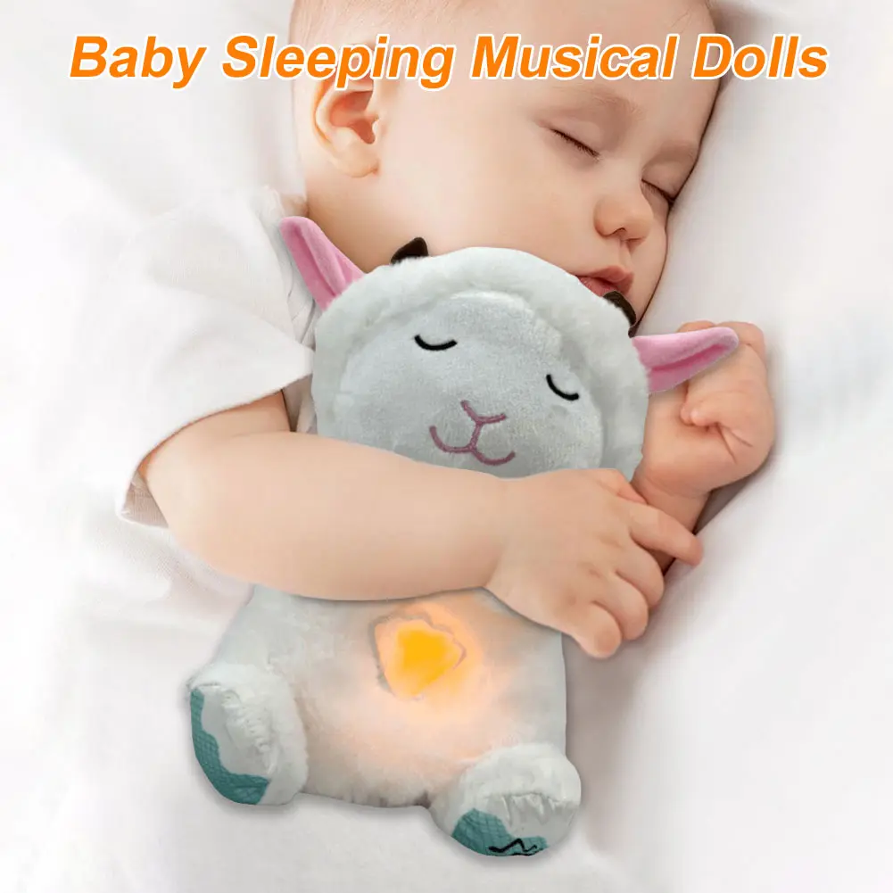 30CM Strawberry Donkey Plush Doll Breathing Music Lighting Plush Toys Into Fruit Transform Cute Baby Sleeping Stuffed Fluffy Toy