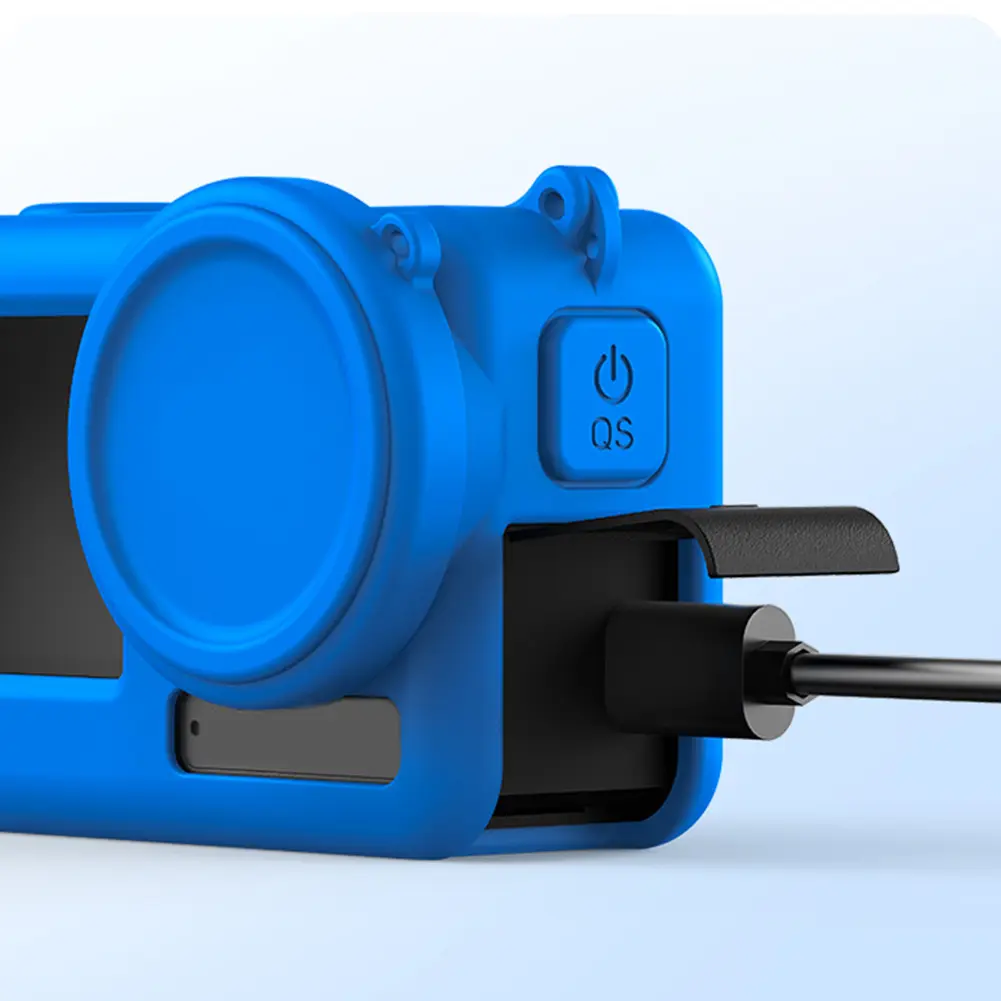 Silicone Camcorder Housing Case with Neck RopeFull Protective Frame Case Anti-Scratch for DJI Action 3 4 Camera Accessories