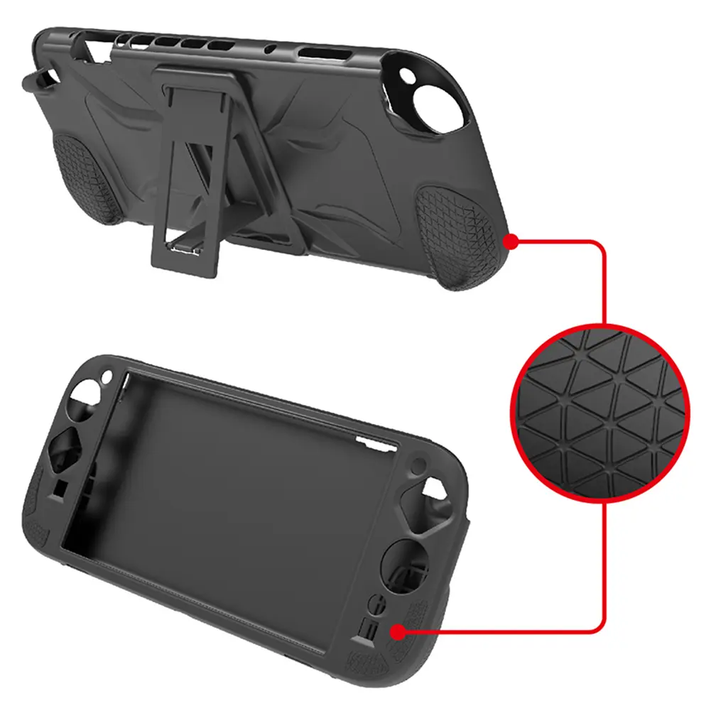 Silicone Case with Stand for Switch 2 Protective Skin Cover Ergonomic Handle Grip Cover for Switch 2 Handheld Gaming Console