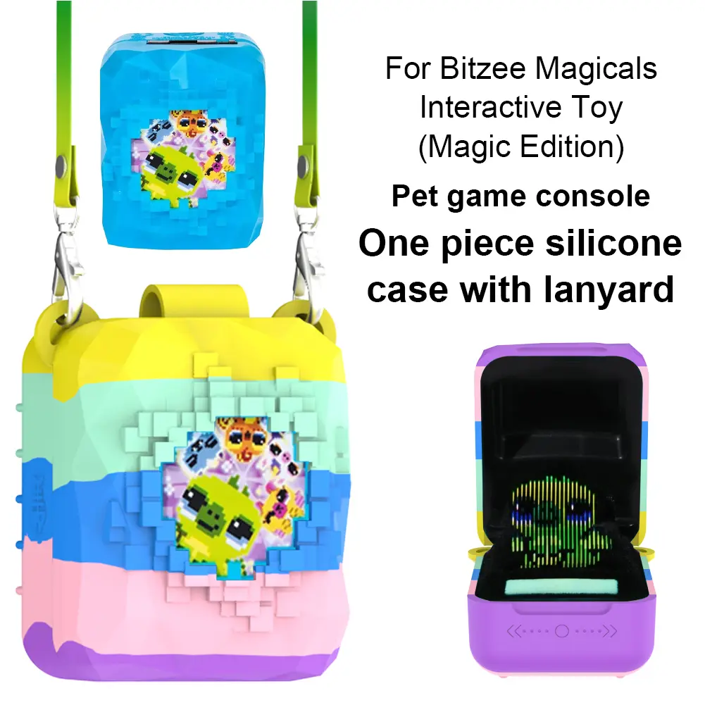 3D Cartoon Cute Silicone Case with Lanyard for Bitzee Magicals Interactive Toy Digital Pet Shockproof Anti Drop Protective Skin