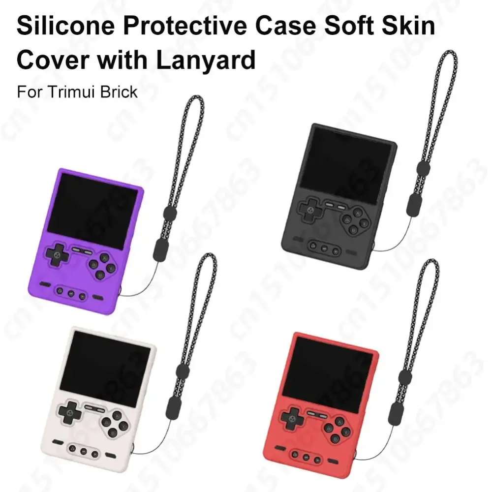 For Trimui Brick Console Silicone Protective Case Shockproof Skin Sleeve Cover with Lanyard Game Controller Protector Accessory