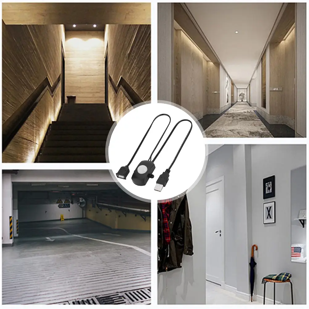 1-2PCS USB PIR Motion Sensor Switch 5A DC 5-24V Body Infrared Intelligent Sensing Detector Switch For LED Strip Light