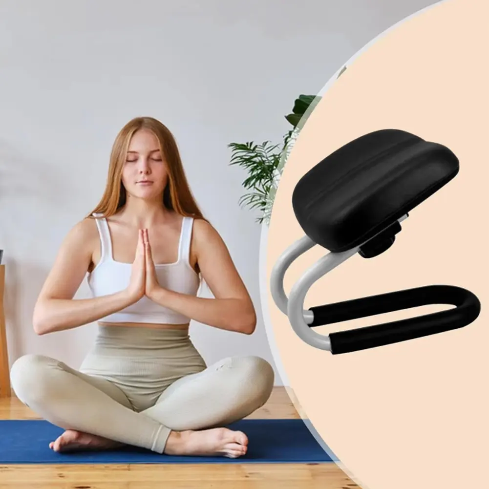 Meditation Seat Adjustable Height Metal Kneeling Stool Non-slip Leg Sleeve Ergonomic Kneeling Chair for Home Yoga Studio
