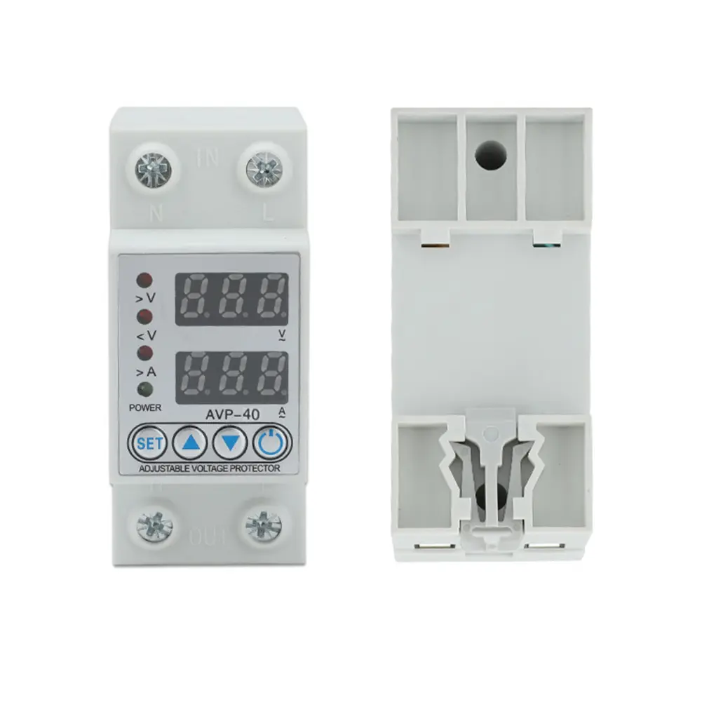 220V 40/63A Adjust Voltage Relay Over Current Protection Limit Relay Protector Din Rail Ammeter Voltmeter