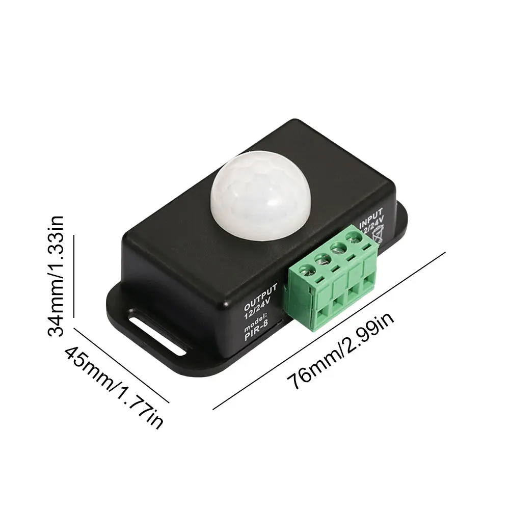 DC 12V 24V 6A IR Infrared Detector Light Switch Module Automatic Adjust PIR Motion Sensor Light Switch for LED Strip Light Lamp