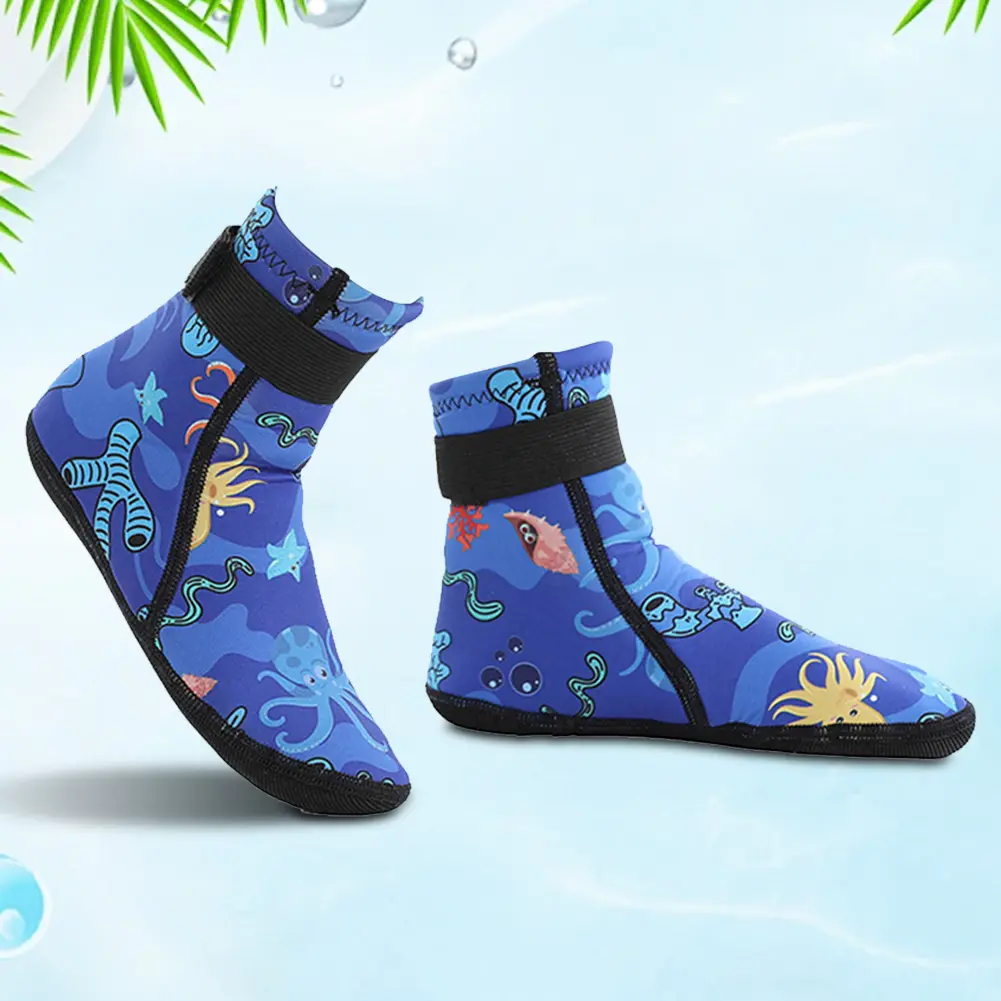 Kids Neoprene Water Socks Wetsuit Socks Anti-slip Toddlers Diving Socks Adjustable Snorkeling Boots Keep Warm for Water Sports