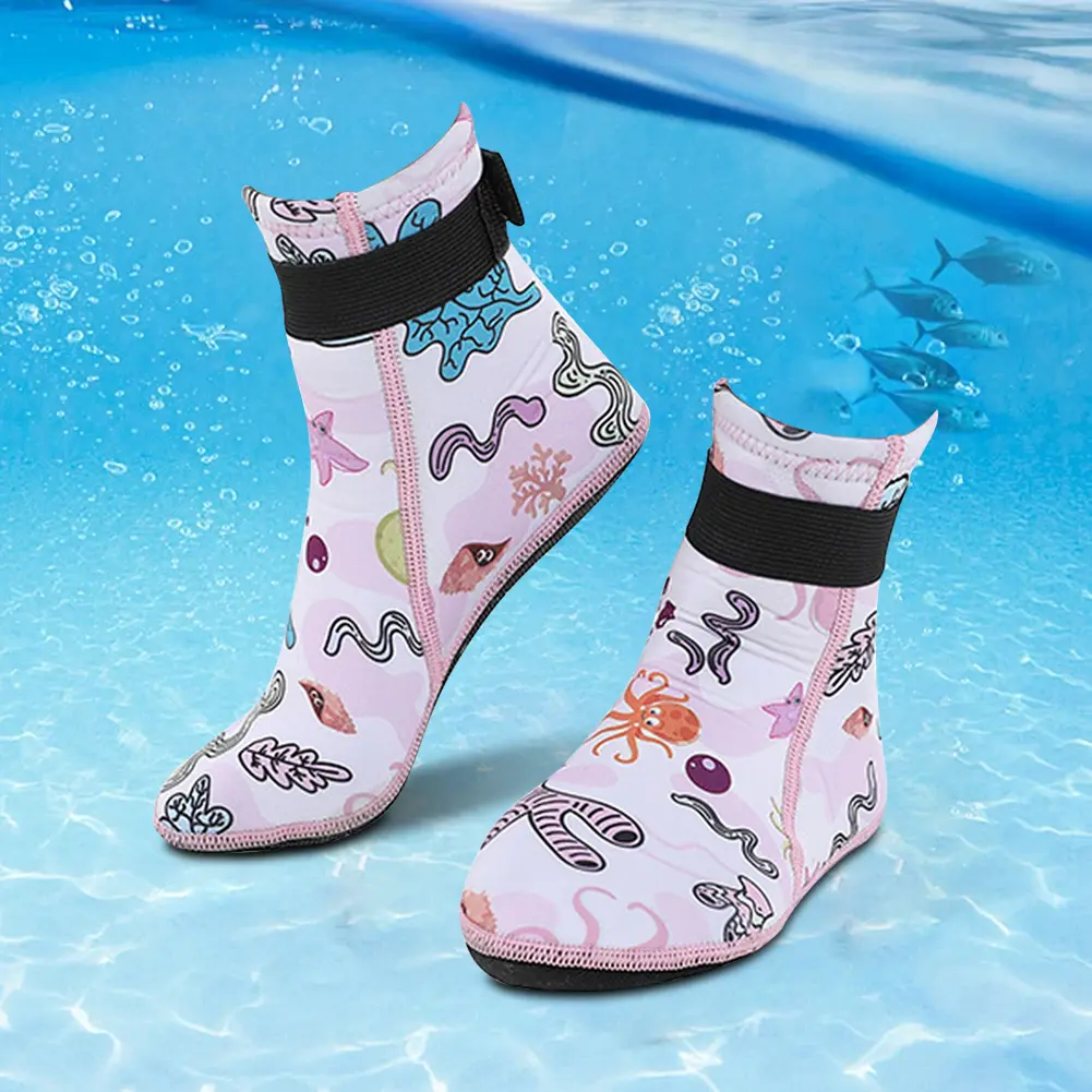 Kids Neoprene Water Socks Wetsuit Socks Anti-slip Toddlers Diving Socks Adjustable Snorkeling Boots Keep Warm for Water Sports