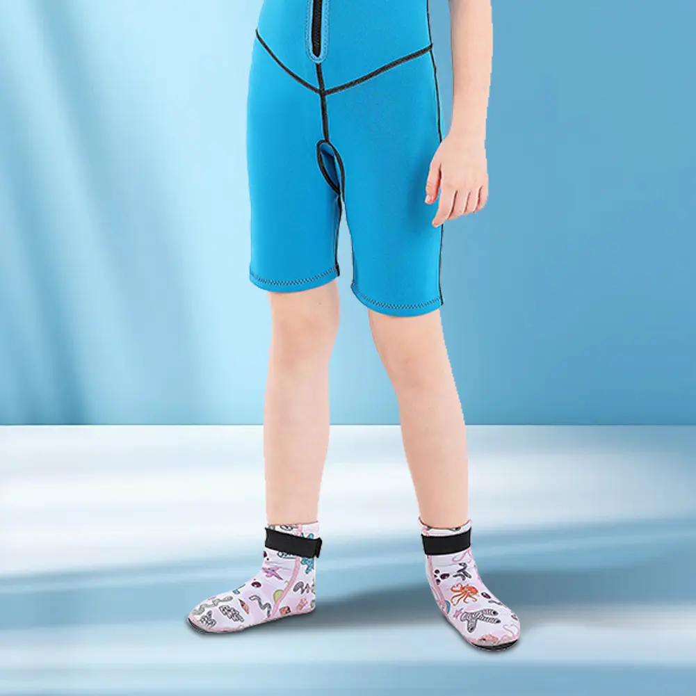 Kids Neoprene Water Socks Wetsuit Socks Anti-slip Toddlers Diving Socks Adjustable Snorkeling Boots Keep Warm for Water Sports