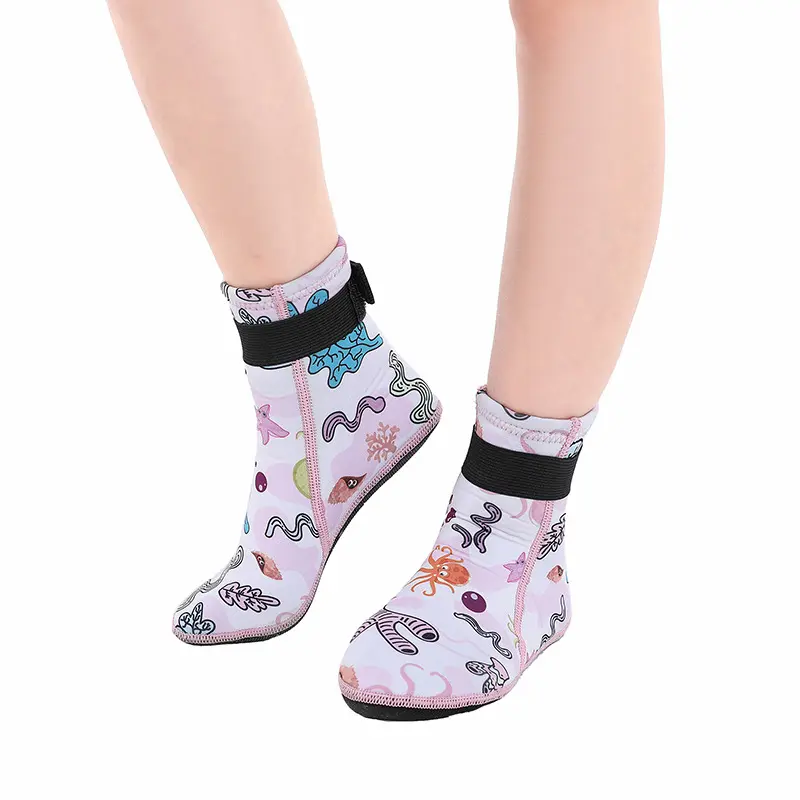 Kids Neoprene Water Socks Wetsuit Socks Anti-slip Toddlers Diving Socks Adjustable Snorkeling Boots Keep Warm for Water Sports