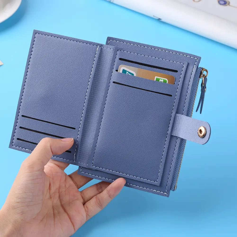 Mini Purse Zipper Card Holder Women Fashion ID Card Multi-slot Wallet PU Leather Holiday Gifts for Men Women