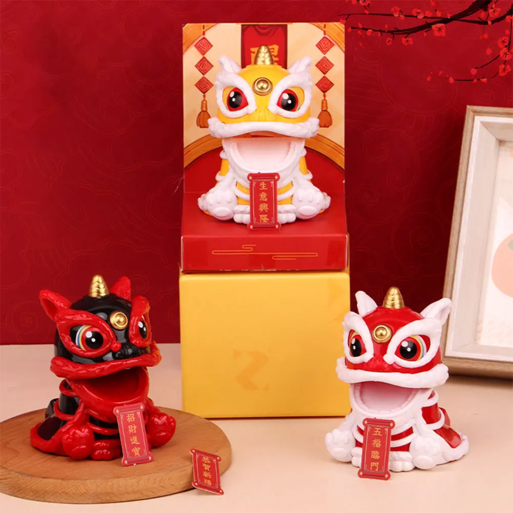 Lion Dance Statue Chinese Style Lion Dance Figure New Year Home Decoration Lion Ornament Lion Tabletop Decoration for Gift