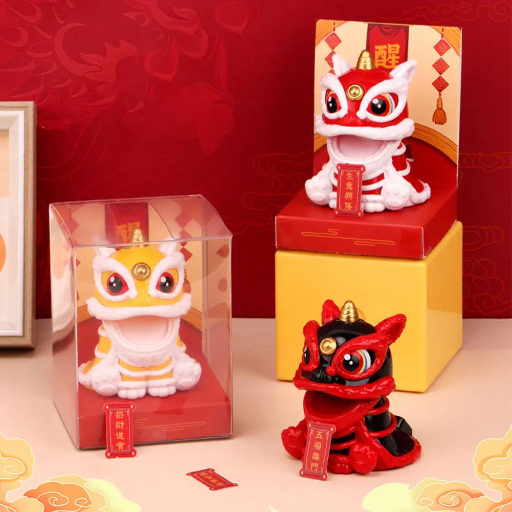 Lion Dance Statue Chinese Style Lion Dance Figure New Year Home Decoration Lion Ornament Lion Tabletop Decoration for Gift