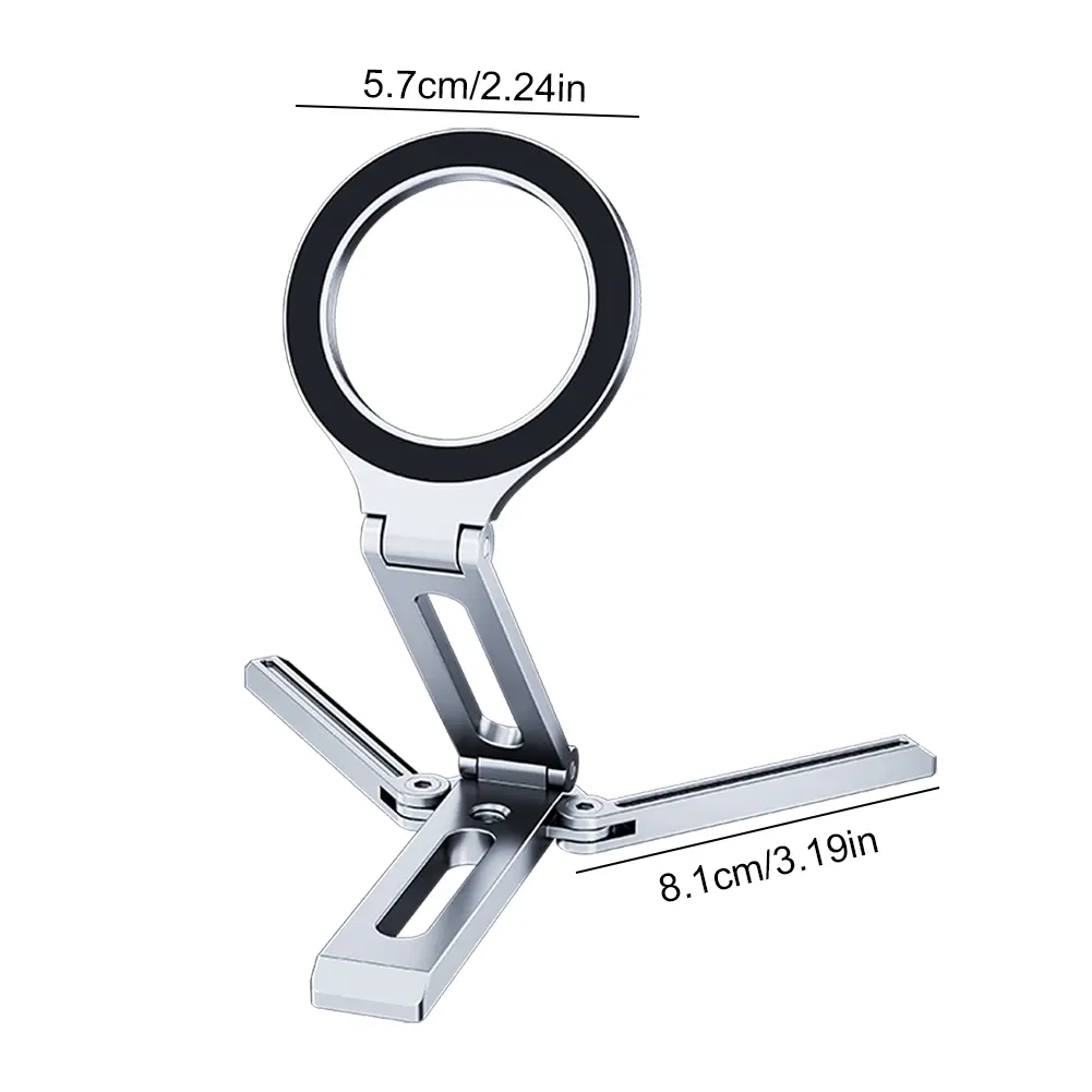 Magnetic Folding Phone Holder Aluminum Alloy Smartphone Desk Stand Multifunctional Portable Desktop Phone Mount for Magsafe