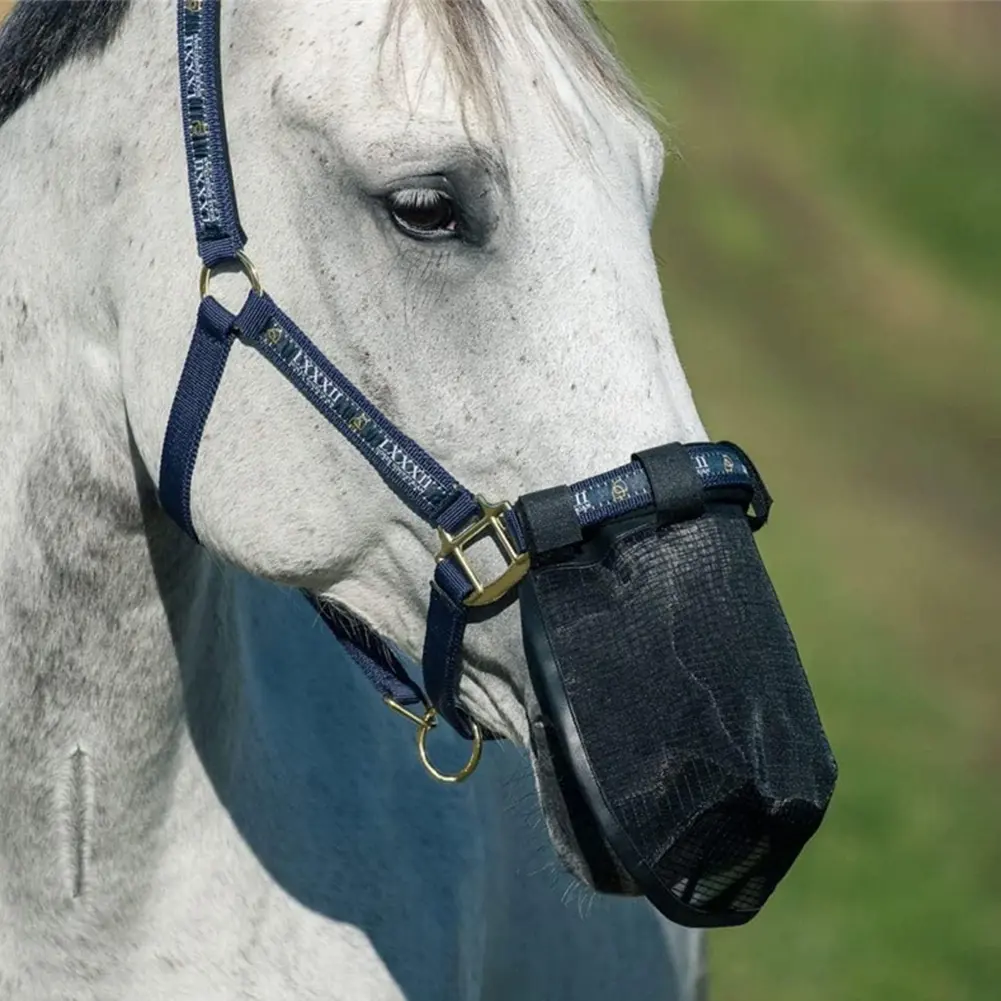 Horse Nose Mosquito Protection Mesh Breathable Livestock Nose Face Cover Horse Fly Mask for Horse Face Protection