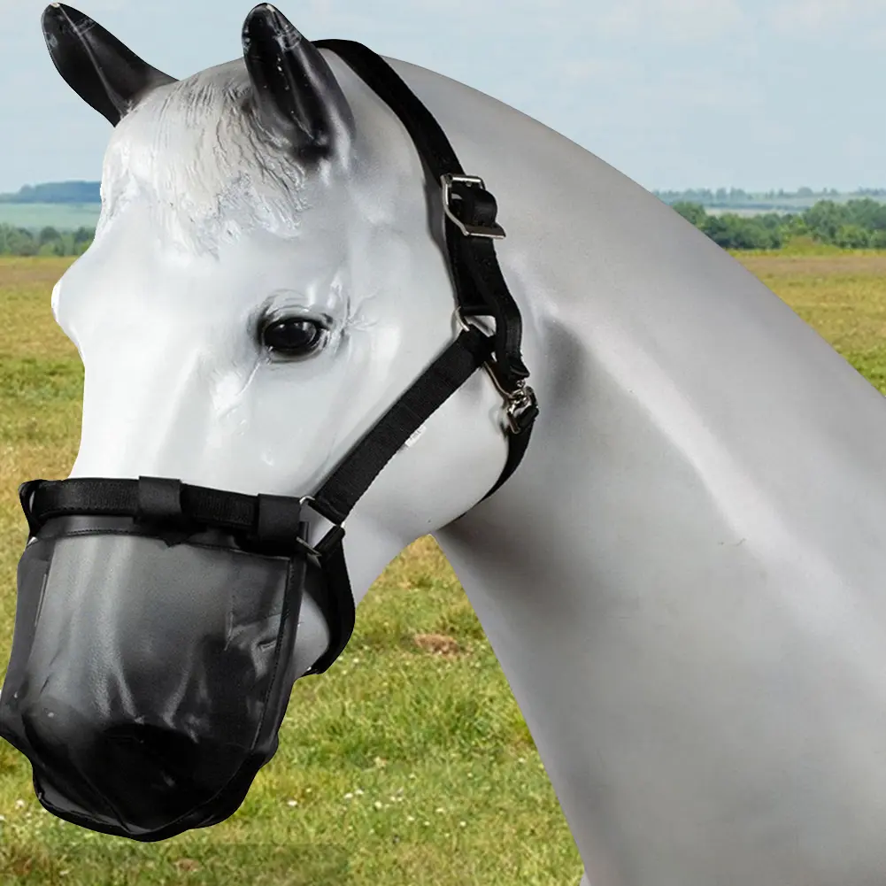 Horse Nose Mosquito Protection Mesh Breathable Livestock Nose Face Cover Horse Fly Mask for Horse Face Protection