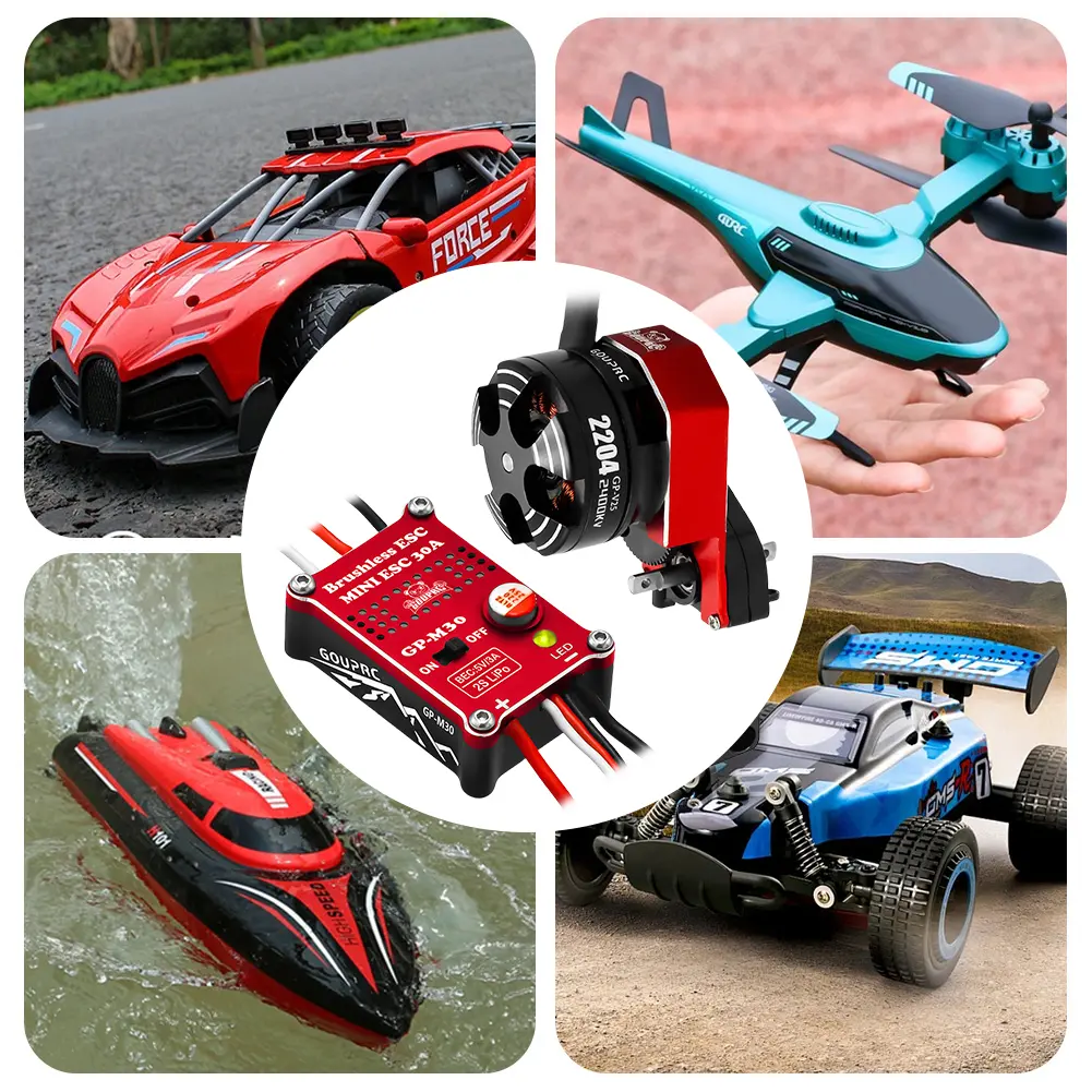 Upgrade 2204 2400KV Brushless Outrunner Motor W/ Transmission & 30A Brushless ESC for 1/24 RC Car Truck Crawler Axial SCX24