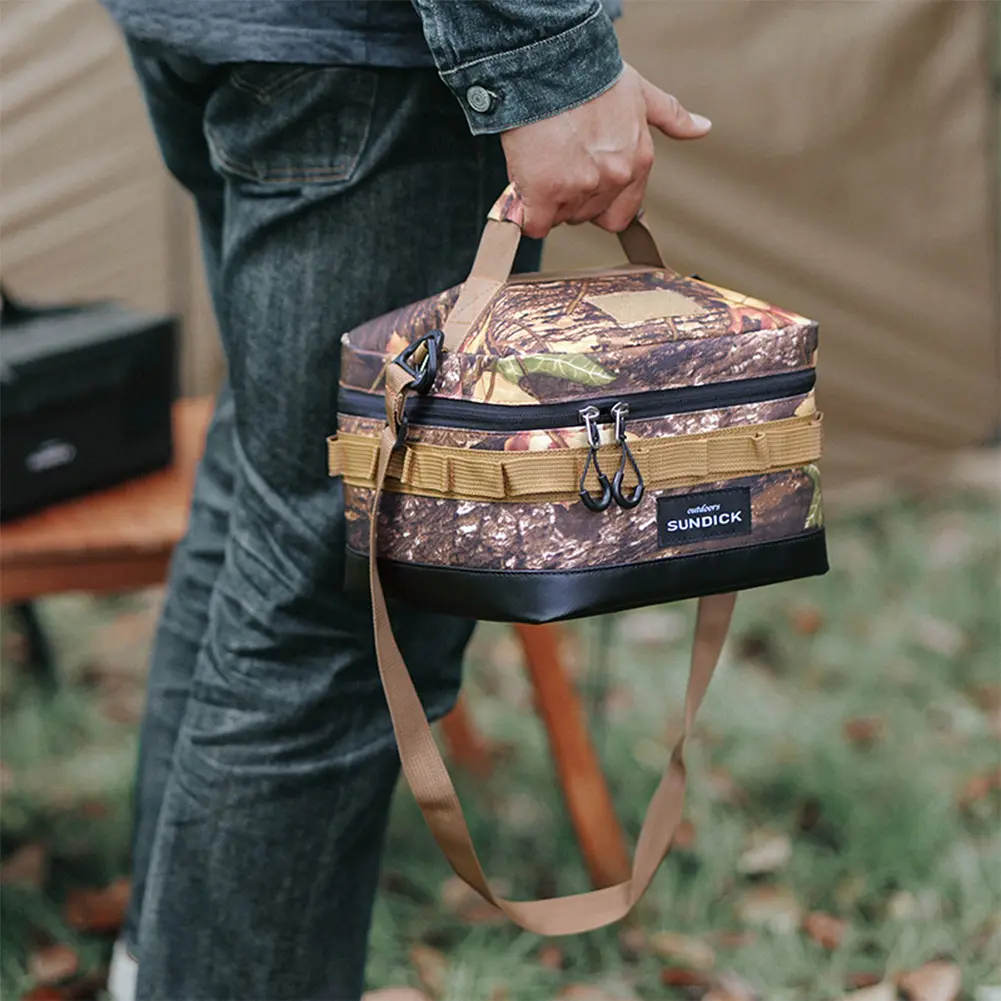 Large Picnic Ice Bag 900D Cloth Camping Travel Organizer Waterproof Thermal Lunch Box for Camping BBQ Family Outdoor Activities