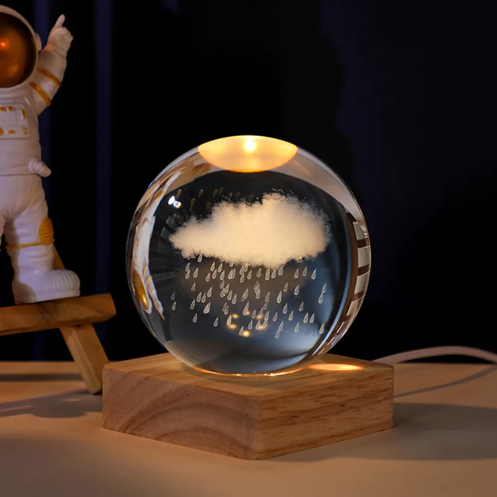 10-1pcs 8cm LED Light Display Base 6 LED Crystal Lighted Pedestal Square Warm Light Non-fire Scented Night Light Wooden Bases