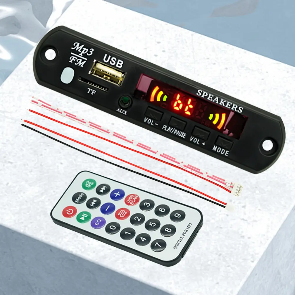 MP3 WMA Decoder Board Lossless Audio 5/12V Bluetooth 5.0 MP3 Player Board Module Lossless Audio with Remote Control for Car
