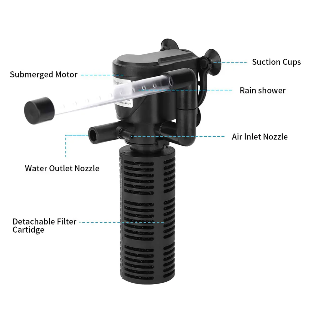 3 in 1 Mini Aquarium Filter Waterproof Aquarium Water Purifier Aquarium Air Pump Submersible Water Purifier Aquarium Accessories
