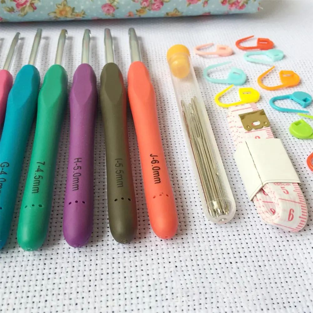 14Pcs Knitting Needles Kit Aluminum Sewing Needles Tool 2.0-8.0mm Knitted Crochet Kit Sweater Weave Sewing Tool