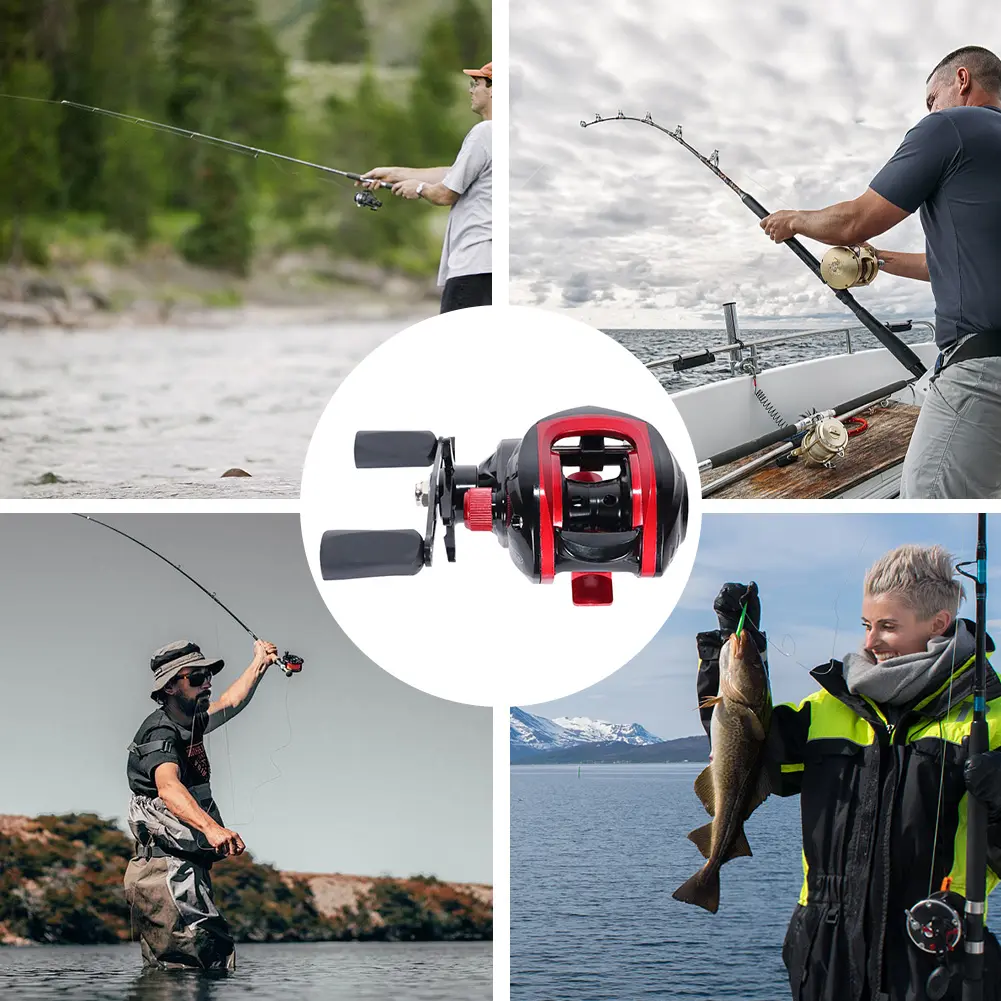 Baitcasting Reel 7.2/1 Gear Ratio Baitcasting Fishing Reel Magnetic Brake System High Speed Fishing Reel Right Left Hand