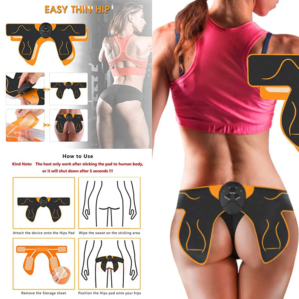 EMS Hip Trainer Multi-functional Practical  Electric Vibration Muscle Stimulator Buttocks Butt Toner Paste