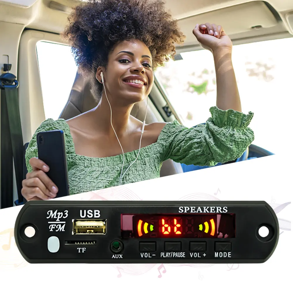 MP3 WMA Decoder Board Lossless Audio 5/12V Bluetooth 5.0 MP3 Player Board Module Lossless Audio with Remote Control for Car