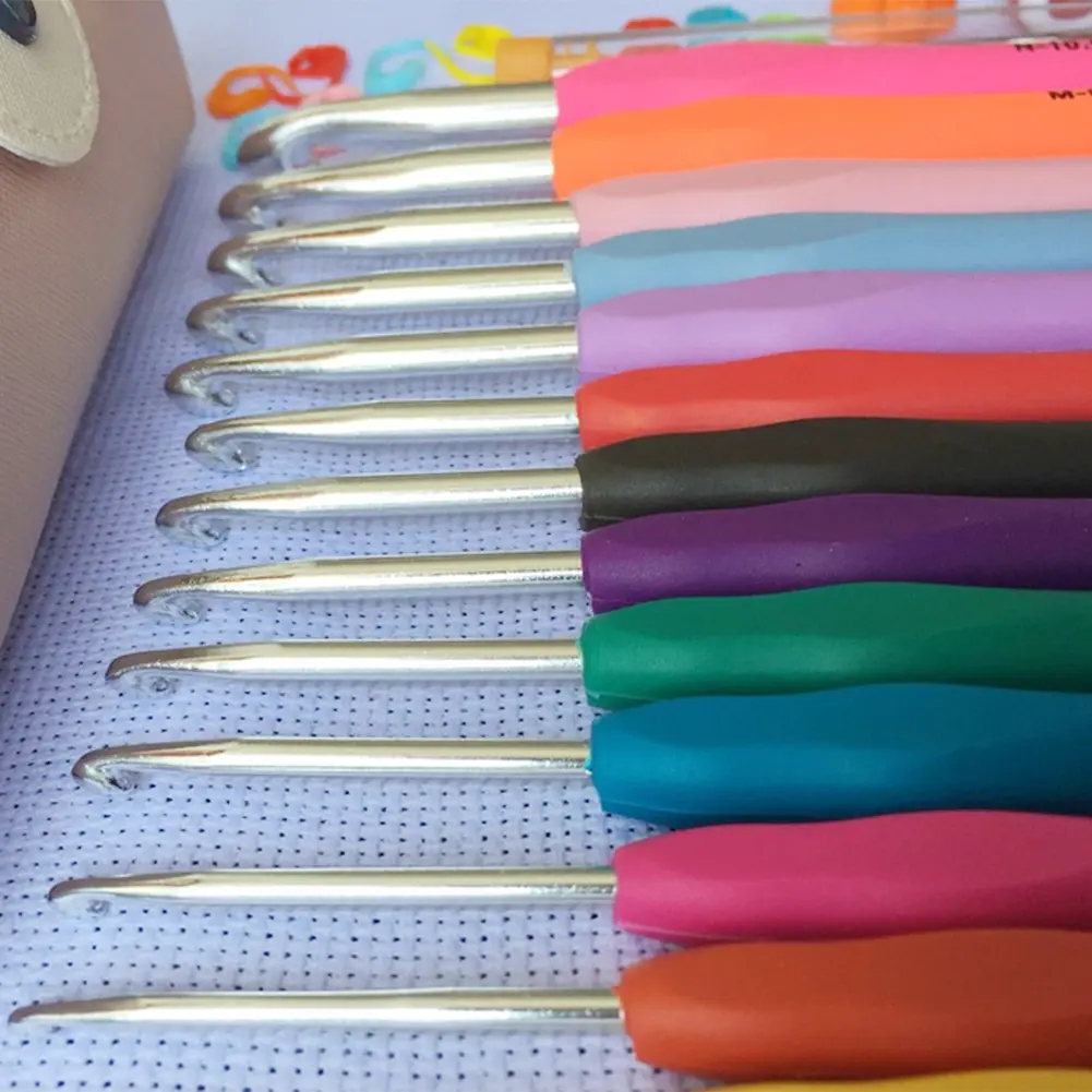 14Pcs Knitting Needles Kit Aluminum Sewing Needles Tool 2.0-8.0mm Knitted Crochet Kit Sweater Weave Sewing Tool