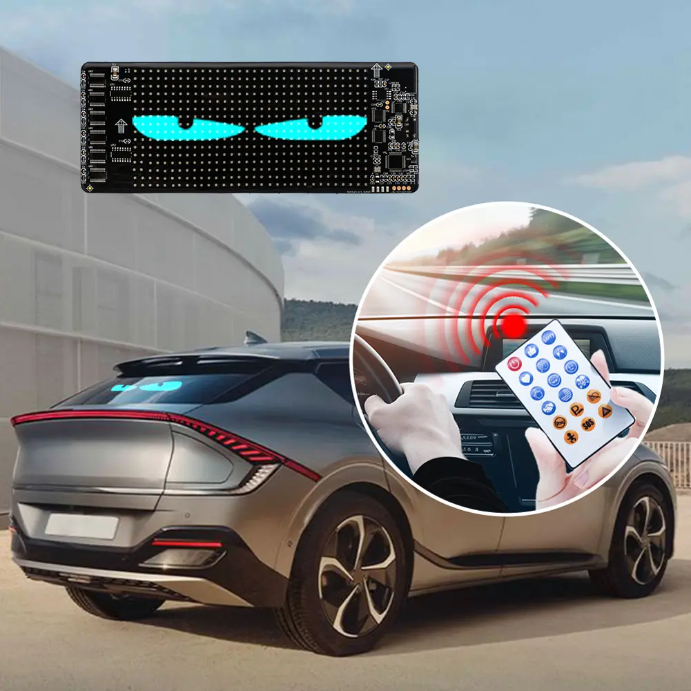 LED Devil Eye Decoration Light Remote Control LED Demon Eyes Flexible Display Screen Demon Eyes Flexible LED Panel for Trucks