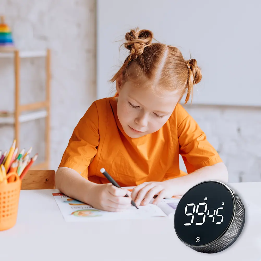 1-3PCS LED Digital Magnetic Timer Car Decoration Study Stopwatch Alarm for Classroom Cooking Baking Teaching Car