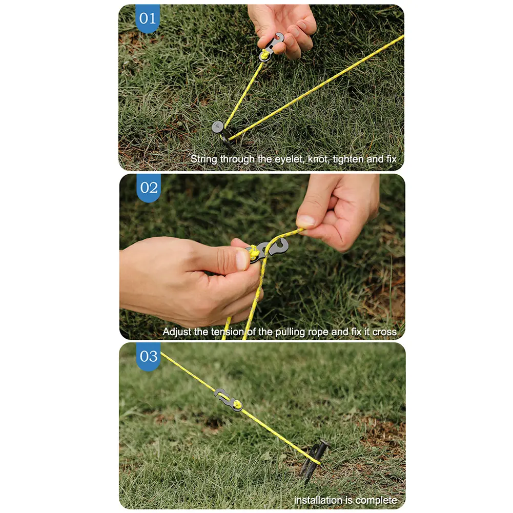 10/20pcs Tent Wind Rope Buckle Antislip Camping Hiking Tightening Hook Wind Rope Buckles Tensioners Fastener Kit