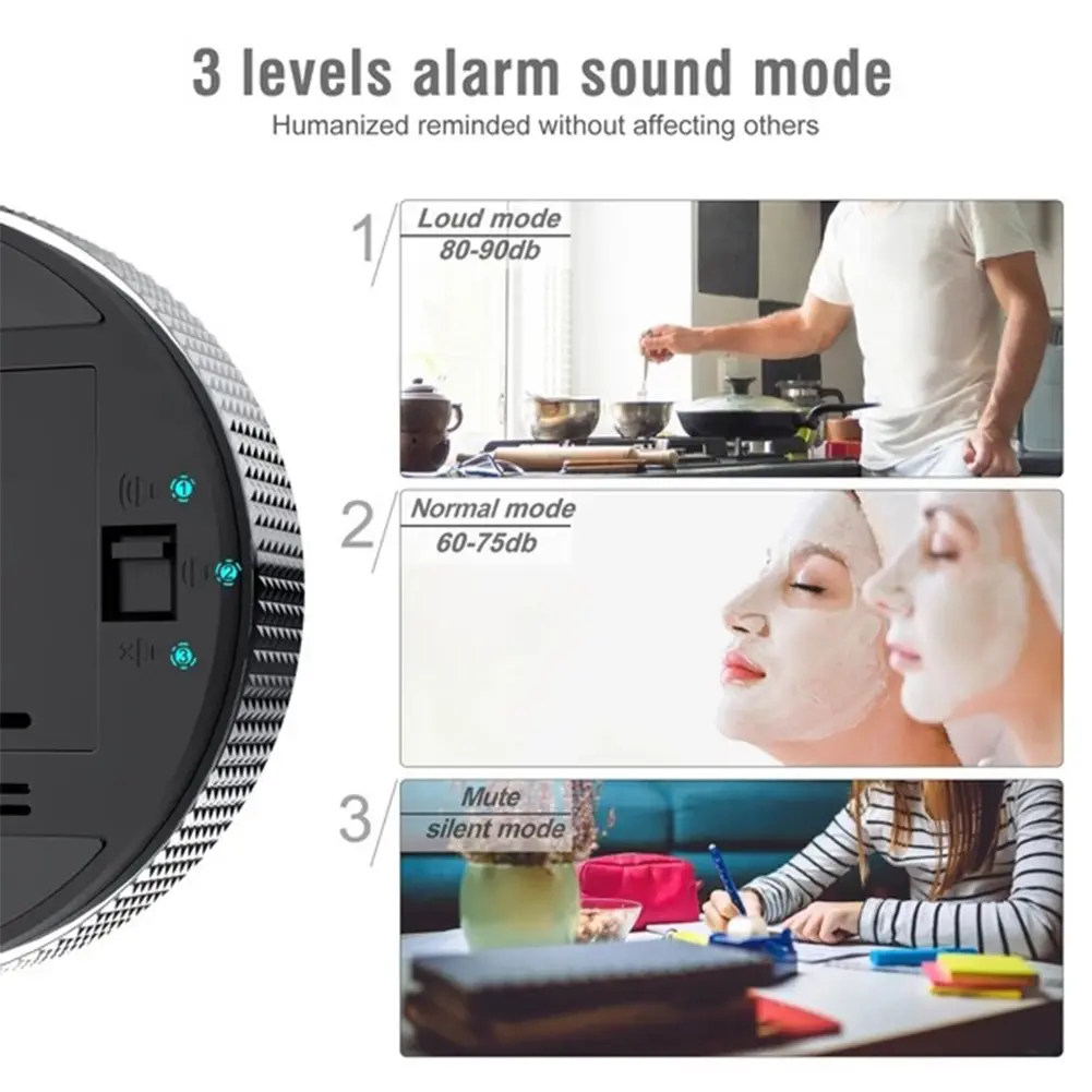 1-3PCS LED Digital Magnetic Timer Car Decoration Study Stopwatch Alarm for Classroom Cooking Baking Teaching Car