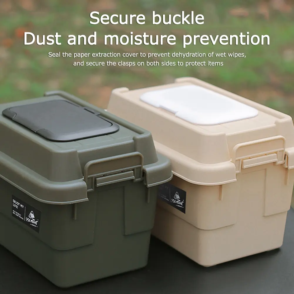 Multifunctional Desktop Tissue Container 1.1L Portable Seasoning Bottle Storage Box Moisture-Resistant for Camping Hiking Travel