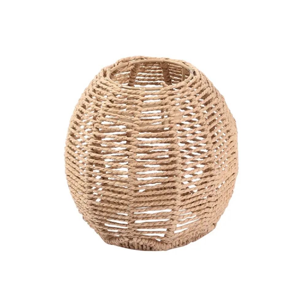 1/2Pcs Simulated Rattan Hanging Lampshade Rustic Ceiling Light Cover Handmade Woven Lamp Shade for Living Room Bedroom Hotel