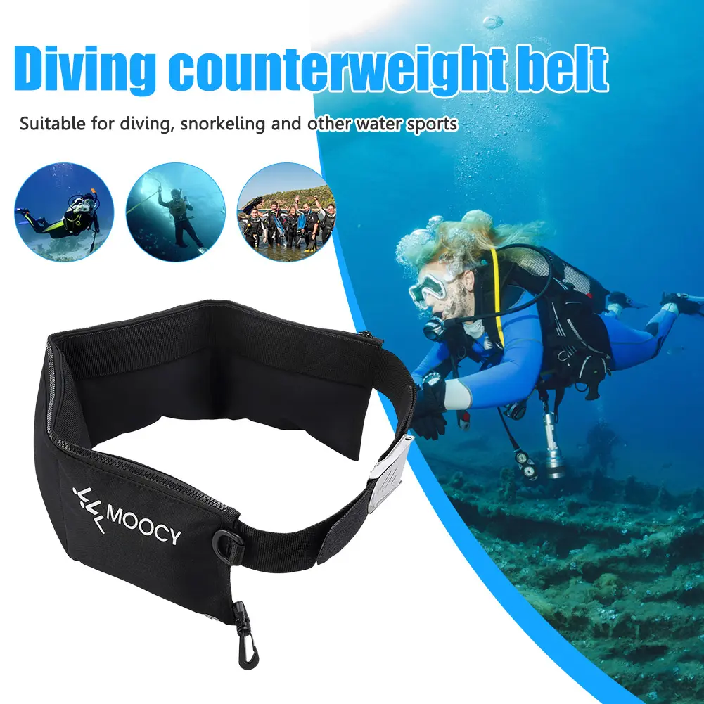Scuba Weight Belt Portable Snorkeling Diving Weight Belt Bag with Pocket Quick Drying Waist Hanging Swimming Accessories