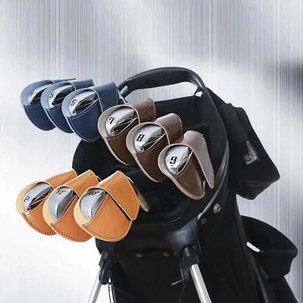 Portable Golf Head Covers Golf Accessoires Lightweight Golf Head Leather Cover for Golfers