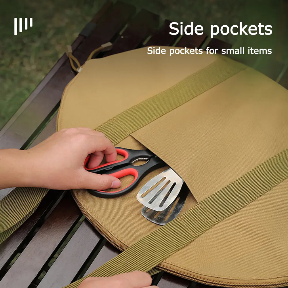 Cookware Storage 17.9x14x0.9in Grill Pan Storage Bag Zippered Skillet Storage Bag for Camping Cookware Oven Accessories