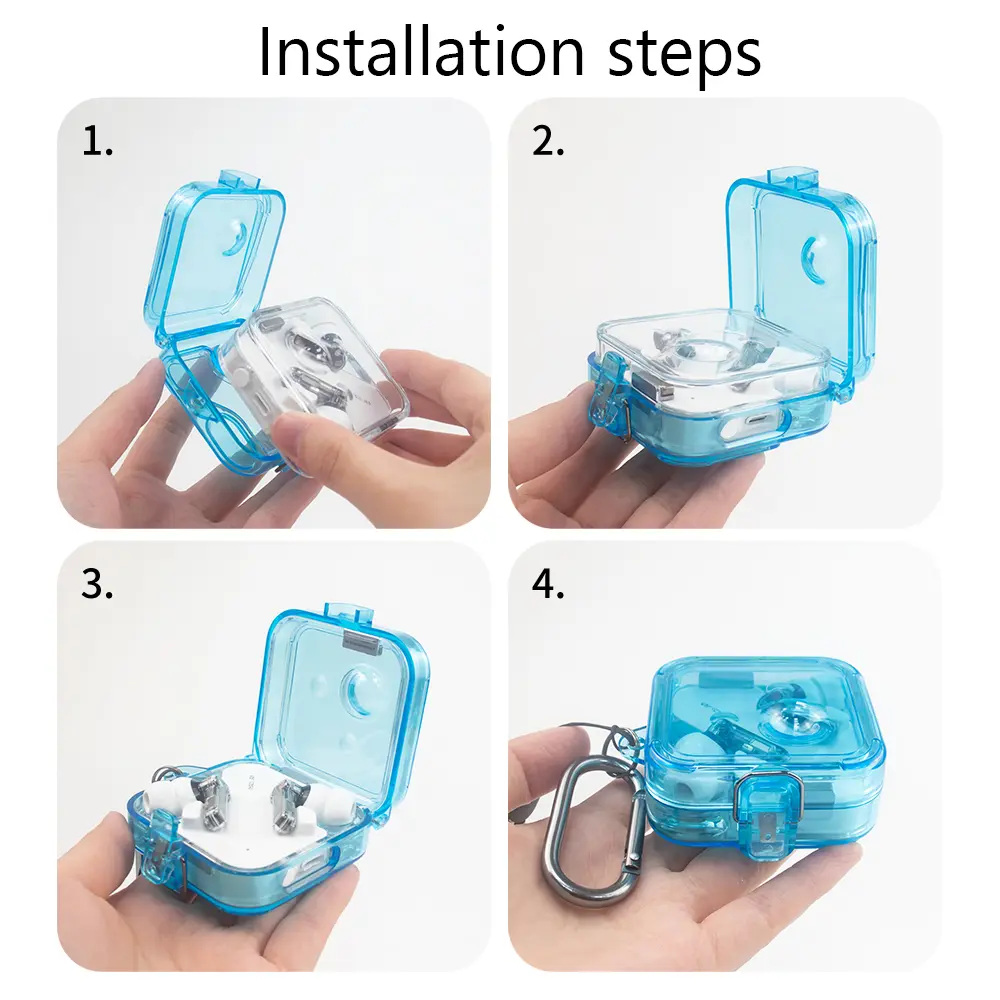PC Earphone Headphones Cover Clear Candy Color Earphone Sleeve With Lanyard Hook On-off Snap Fall-protection for Nothing Ear 2
